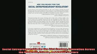 READ book  Social Entrepreneurship for the 21st Century Innovation Across the Nonprofit Private and Online Free