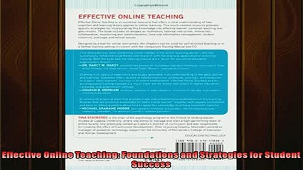Free PDF Downlaod  Effective Online Teaching Foundations and Strategies for Student Success  BOOK ONLINE