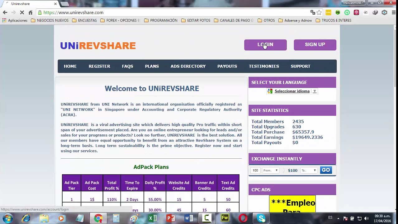 UniRevShare - Excelentes Resultados del DIA 2 (mas de $200 en ganancias) tutorial #3