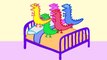 Five little Dinosaurs jumping on bed Peppa Pig Ballerina new episode 2016 songs for Kids  #