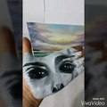 Creative oil painting technique on canvas