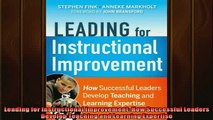Free PDF Downlaod  Leading for Instructional Improvement How Successful Leaders Develop Teaching and READ ONLINE