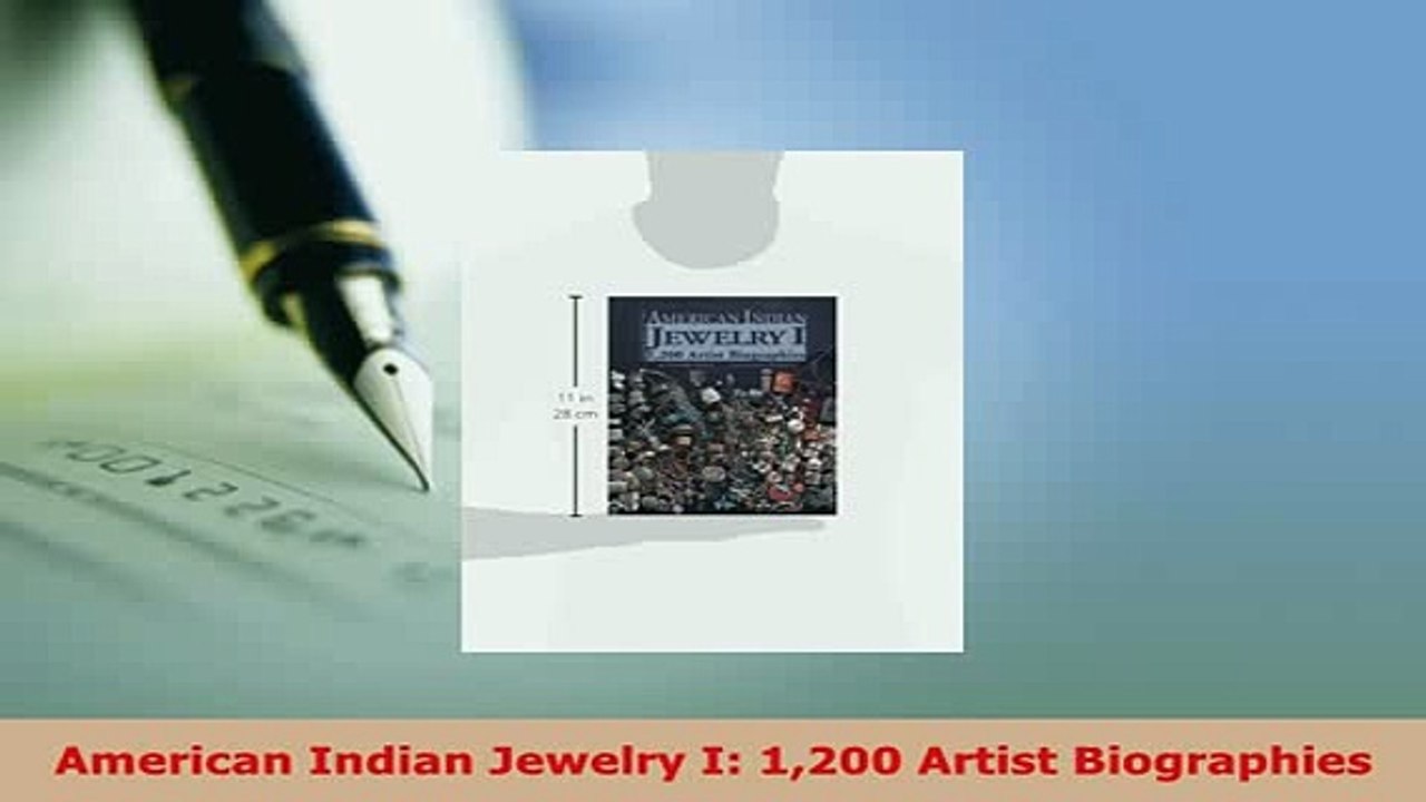 PDF  American Indian Jewelry I 1200 Artist Biographies PDF Online
