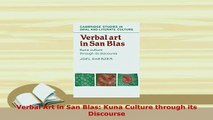 Download  Verbal Art in San Blas Kuna Culture through its Discourse PDF Full Ebook