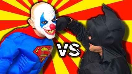 Batman vs Crazy Clown Superman at playground - In Real Life! Fun Superhero Movie (1080p)