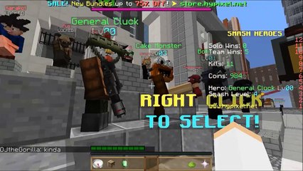 Fighting Cake Monster! - Minecraft Hypixel  "Smash Hero's"