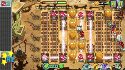 Plants vs. Zombies 2 - Epic Quest: Electrical Boogaloo! - Stage 4 [4K 60FPS]