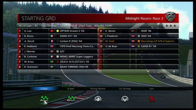 Gran Turismo 6 | Lamborghini Murcielago | Midnight Racers Race 2 | Spa Francorchamps