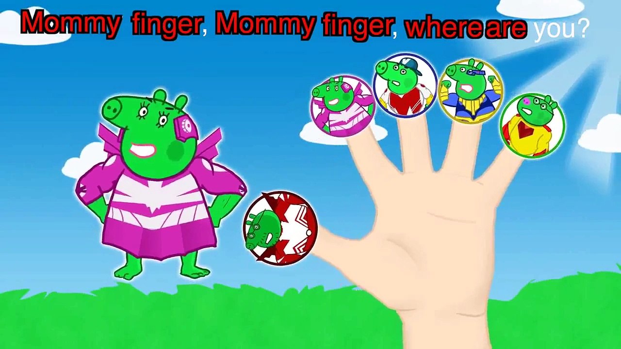 Peppa Pig Green Super Monster 4 Family Finger \ Nursery Rhymes Lyrics