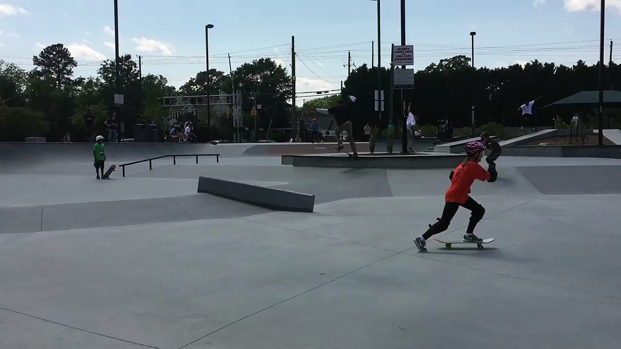 Baby Reacts to Skate Park Collision