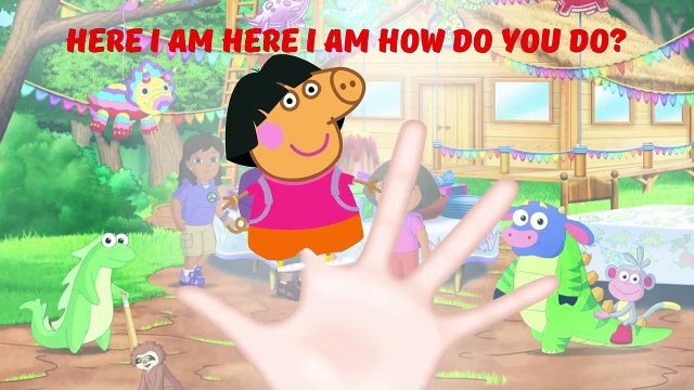 Peppa Pig Dora the Explorer Costumes Party Finger Family | Nursery Rhymes Lyrics