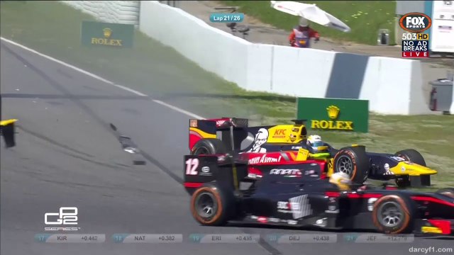 GP2 Spain 2016 Race 2 GiovinazzI Big Crash