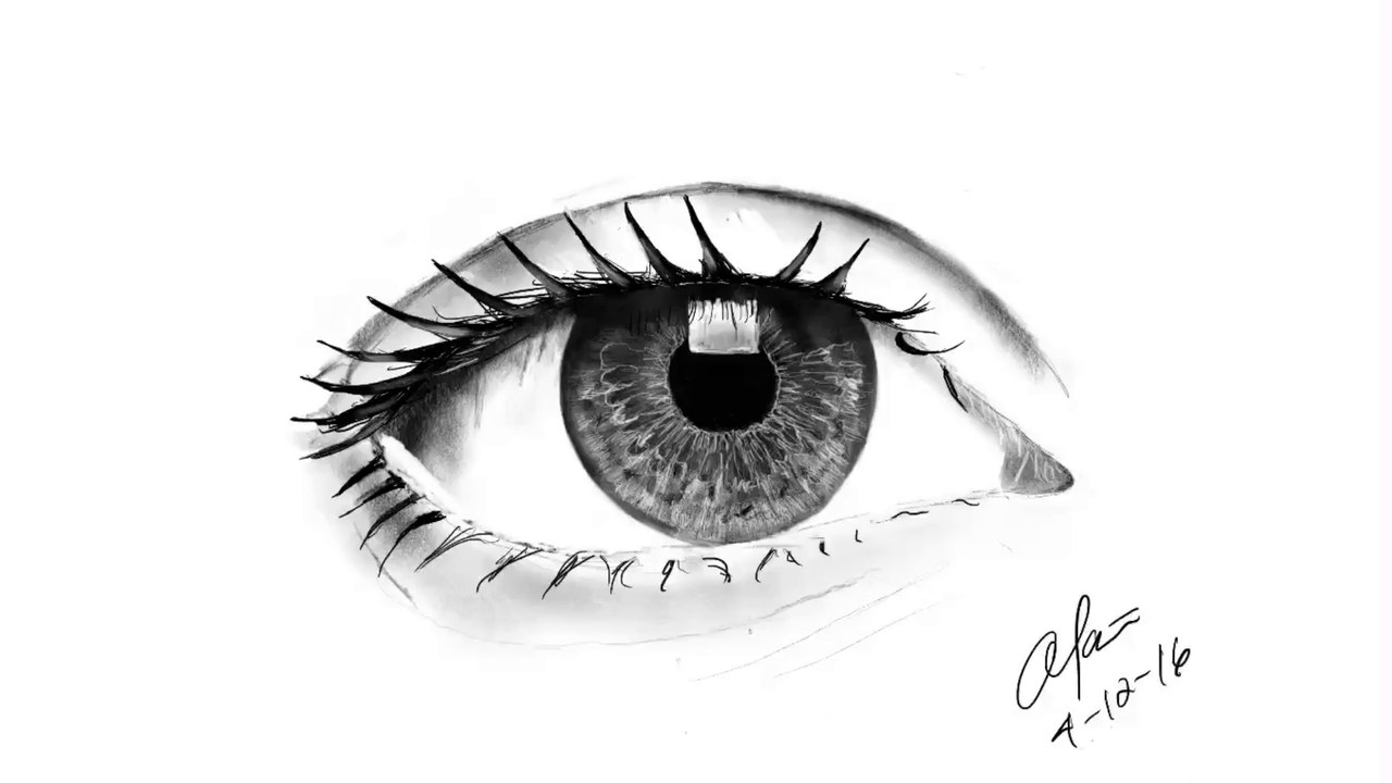 Realistic Eye Speed Drawing using iPad Pro + Apple Pencil + Procreate