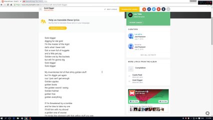 Gold Digger Lyrics (Minecraft song)