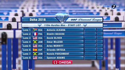 110m haies, meeting DL de Doha, 06 mai 2016 - Omar McLeod 13.05 (WL)