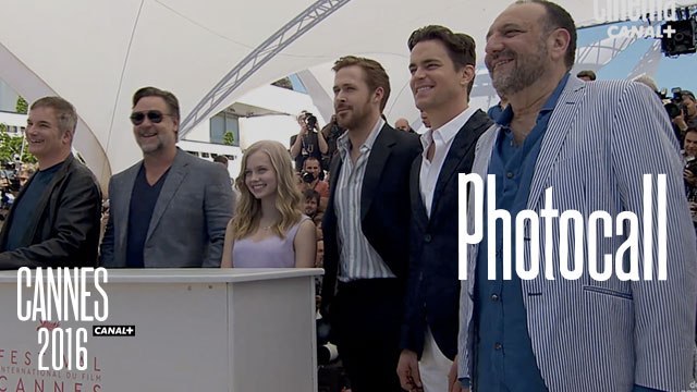 Ryan Gosling, Russel Crowe, Matthew Borner (The Nice Guys) - Photocall Officiel - Cannes 2016 CANAL+