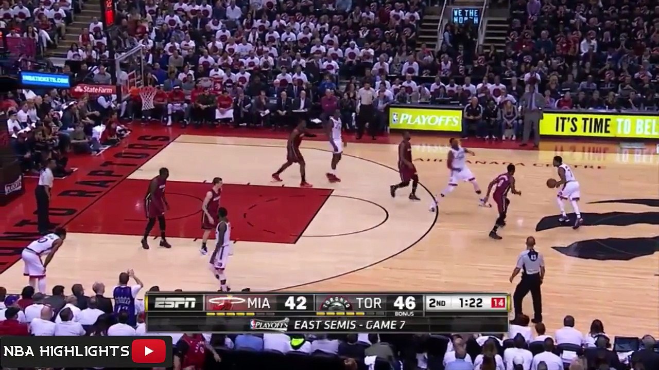 Miami Heat vs Toronto Raptors - Game 7 - 1st Half Highlights  May 15, 2016  2016 NBA Playoffs