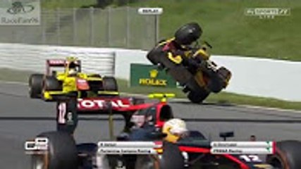 Giovinazzi Big Crash 2016 GP2 Spain Race 2