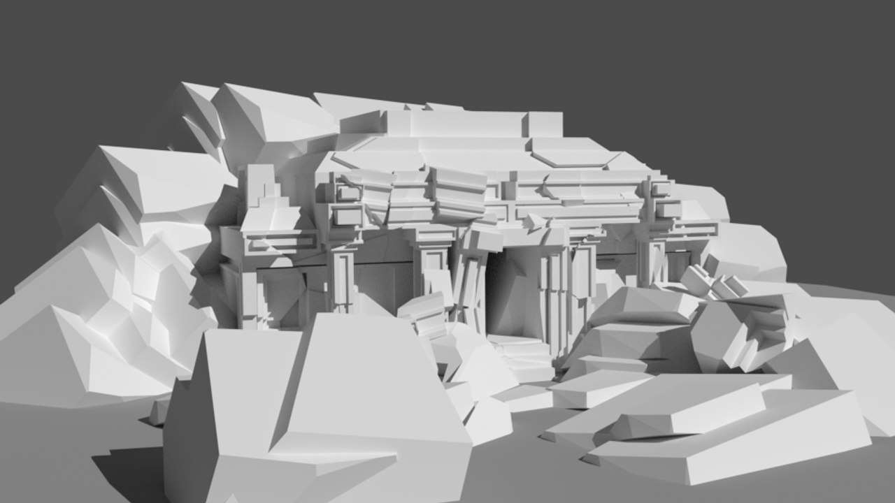 speed modeling Temple ruins blender 3d 2.77