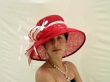 wedding hats ladies hats ascot hats Carnation Red & Ivory