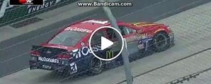 Danica Patrick car on fire - NASCAR Driver's Car Catches Fire During Practice at Dover International.