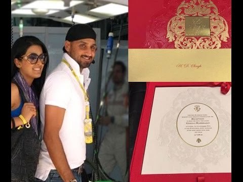 Harbhajan WEDS Geeta. Have a look at their designer wedding card