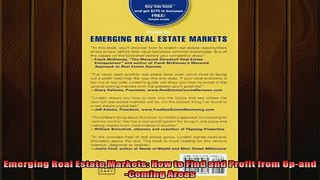 READ book  Emerging Real Estate Markets How to Find and Profit from UpandComing Areas Full EBook