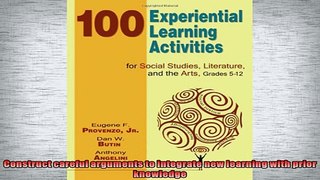 READ book  100 Experiential Learning Activities for Social Studies Literature and the Arts Grades  DOWNLOAD ONLINE