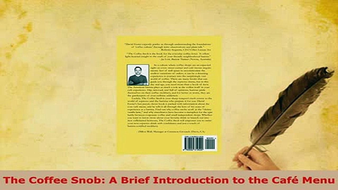 Download  The Coffee Snob A Brief Introduction to the Café Menu Read Online