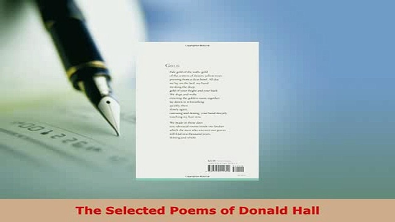 Download  The Selected Poems of Donald Hall Free Books