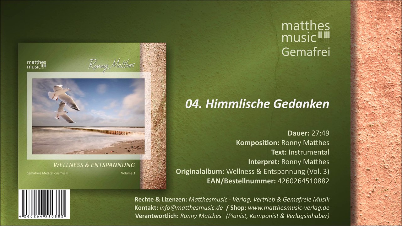 Himmlische Gedanken - Einschlafhilfe für Babys: Gemafrei (04/04) - CD: Wellness & Entspannung, Vol. 3