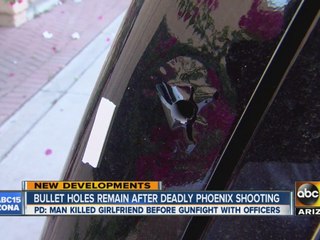 Télécharger la video: Bullet holes remain after Phoenix officer-involved shooting and homicide