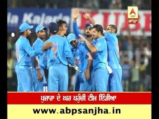 Why did the Indian team visit Pujara ?