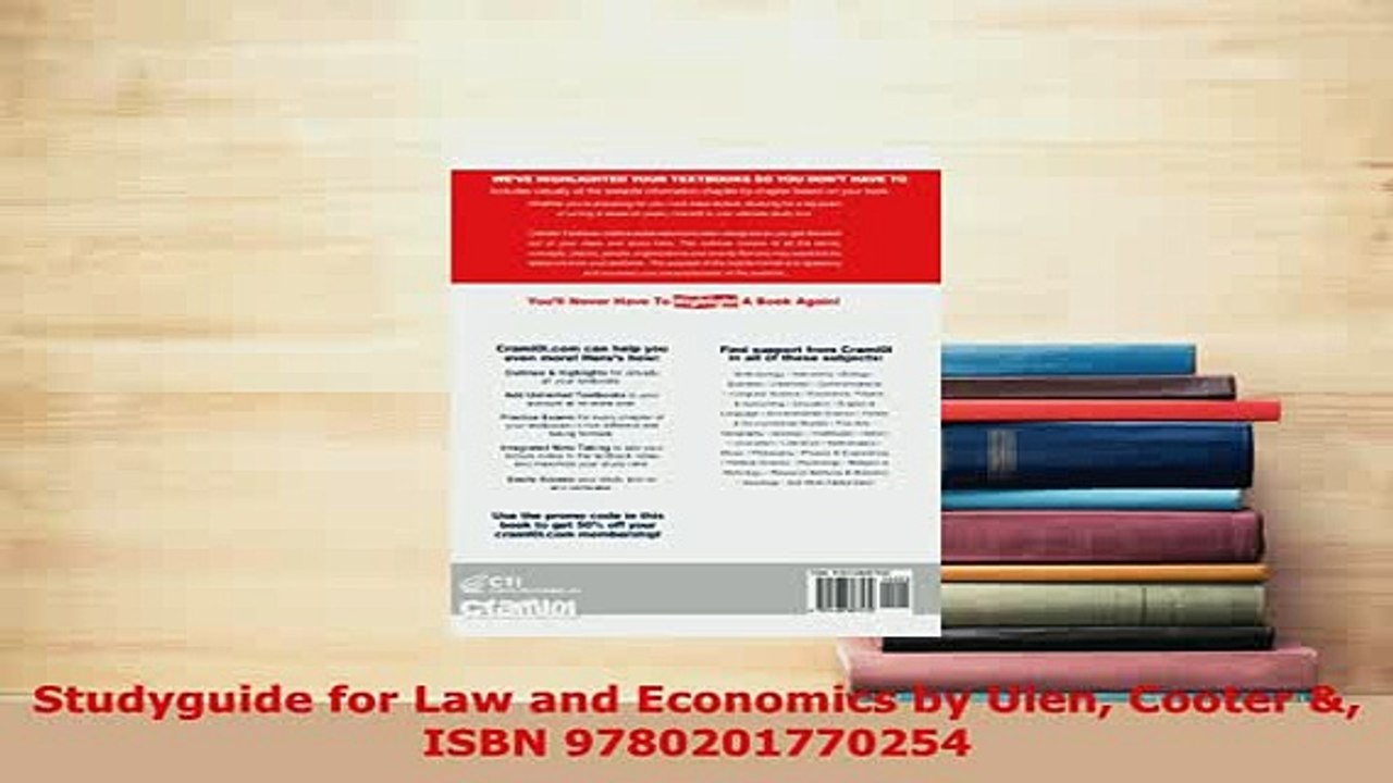 PDF  Studyguide for Law and Economics by Ulen Cooter  ISBN 9780201770254 Free Books