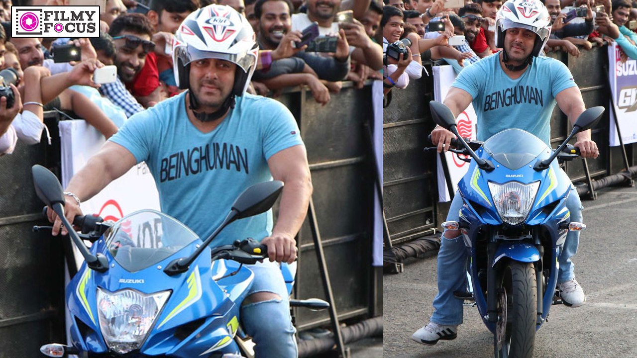Salman Khan Promotes Suzuki Gixxer With Aras Gibieza - Filmyfocus.com