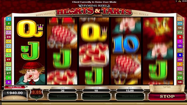 Rhyming Reels - Hearts and Tarts ilmainen kasino kolikkopeli Microgaming Video Esikatselu