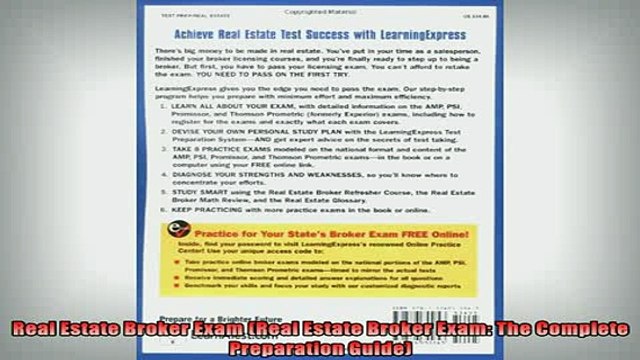 READ FREE Ebooks Real Estate Broker Exam Real Estate Broker Exam The Complete Preparation Guide Online Free