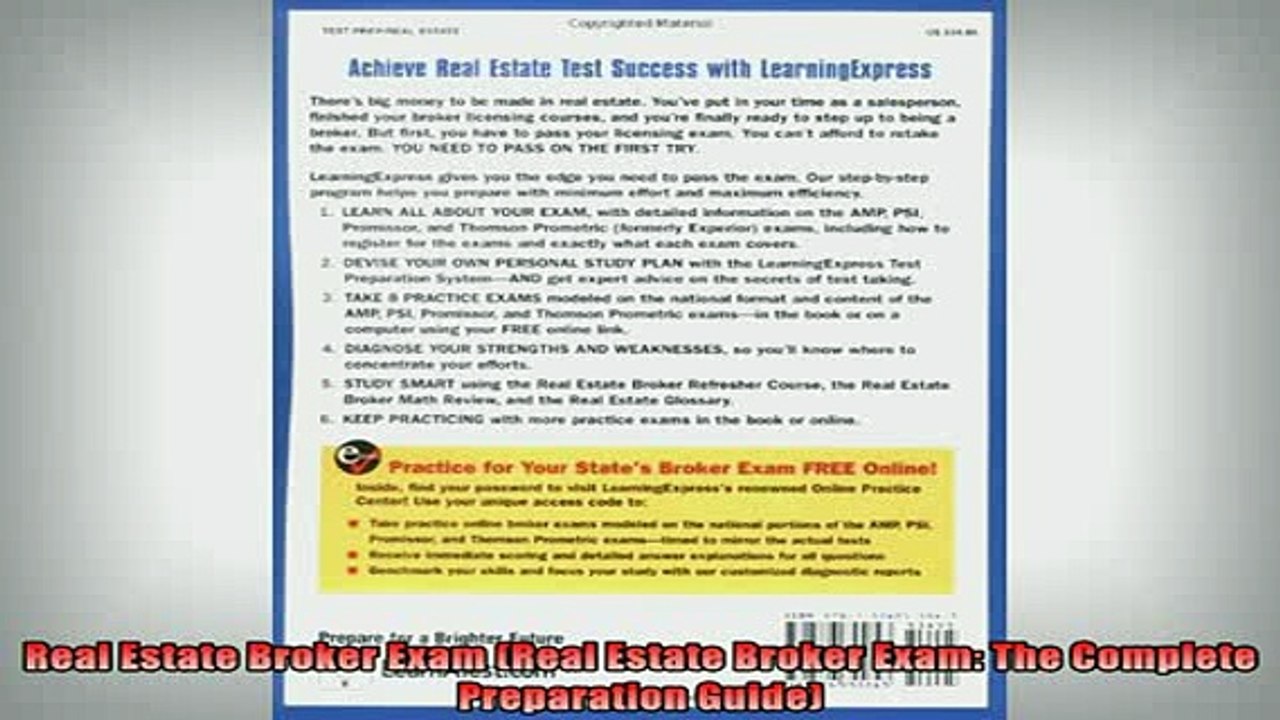 READ FREE Ebooks  Real Estate Broker Exam Real Estate Broker Exam The Complete Preparation Guide Online Free