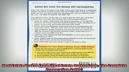 READ FREE Ebooks  Real Estate Broker Exam Real Estate Broker Exam The Complete Preparation Guide Online Free