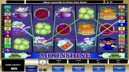 Moonshine ilmainen kasino kolikkopeli Microgaming Video Esikatselu