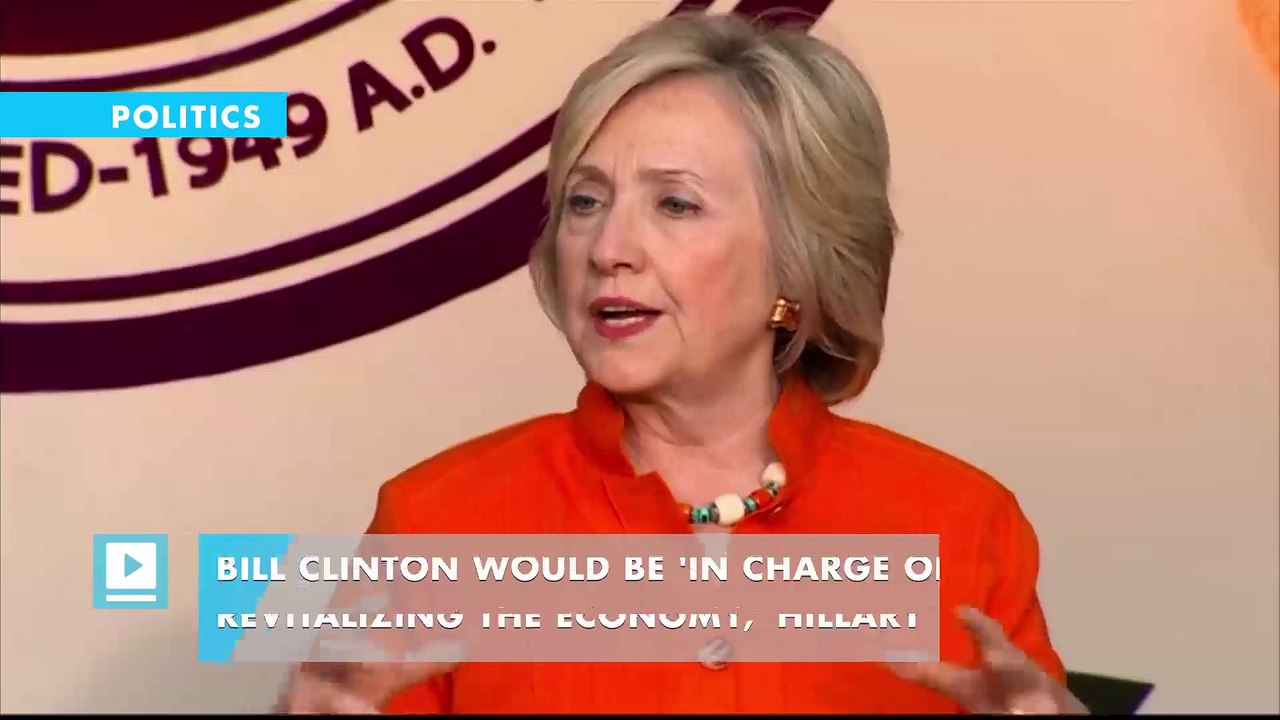 Hillary Clinton outlines economic plans, which include her husband