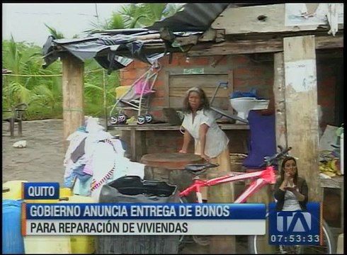Gobierno anuncia entrega de bonos para reparación de viviendas
