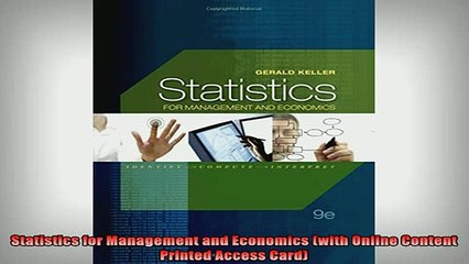 READ FREE Ebooks  Statistics for Management and Economics with Online Content Printed Access Card Full EBook