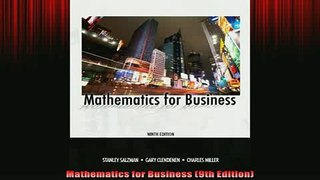 READ book  Mathematics for Business 9th Edition Online Free
