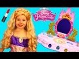 Disney | Disney Princess In Real Life Makeover ❤ Rapunzel Makeup Table Top Vanity Mirror IRL DisneyCarToys