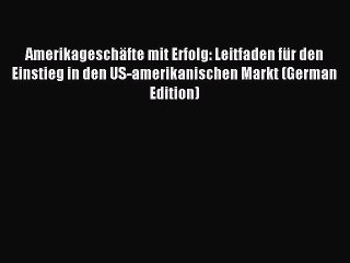 Read Amerikageschäfte mit Erfolg: Leitfaden für den Einstieg in den US-amerikanischen Markt