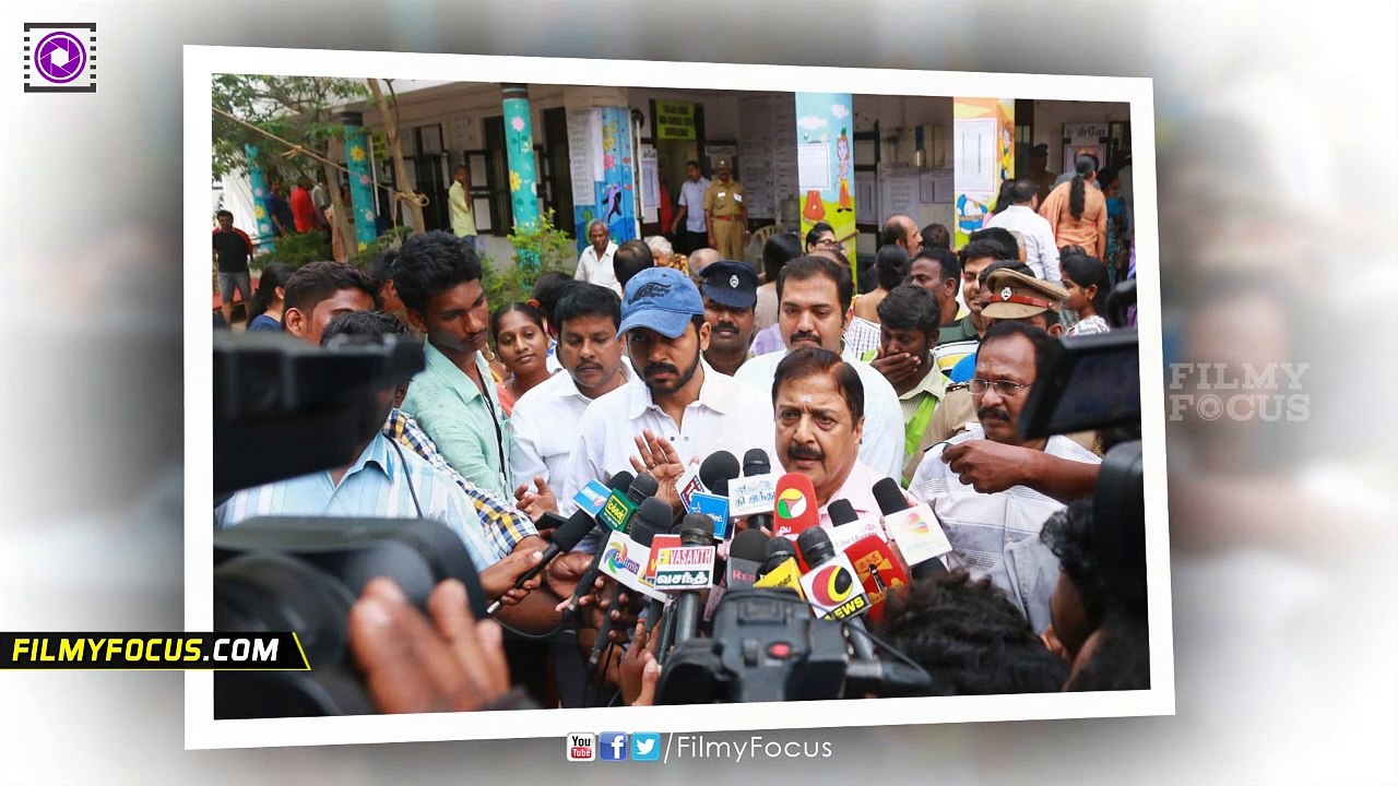 Actor Karthi ,Sivakumar & Rajasekar karpura pandian casted - Vote at T- nagar Hindi Pracharasabha