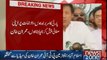 Chairman PTI Imran Khan talks to media
