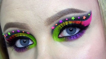Neon Rainbow Makeup Tutorial - Melt Radioactive Stack