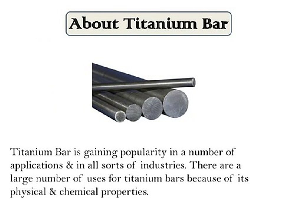Know Every Thing about Titanium Bar